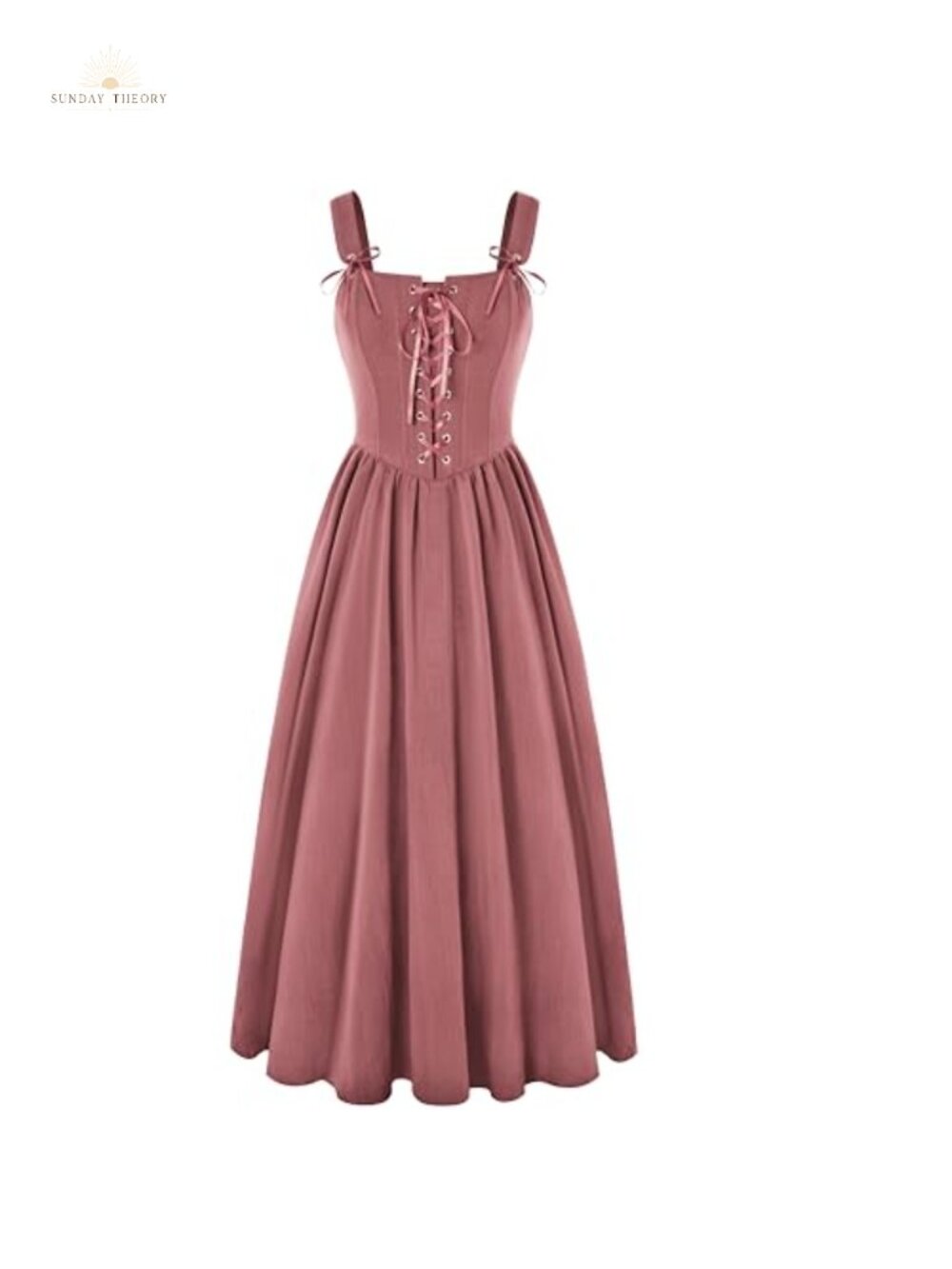 Renaissance Lace Up Sleeveless Maxi Dress Boned Corset Cottagecore